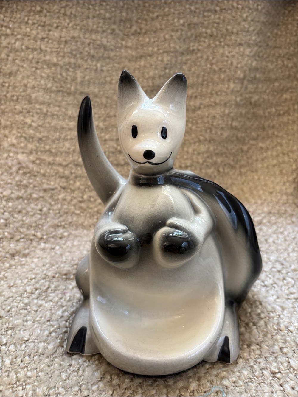 Boxing Kangaroo 1956 Pulp Fiction Dresser Caddy USA glazed ceramic pottery